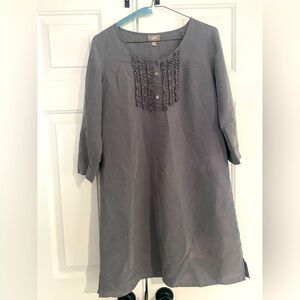 J. Jill Gray Tunic w/ ruffle design on front-size XS Petite